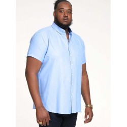 D555 Short Sleeve Oxford Shirt - Blue