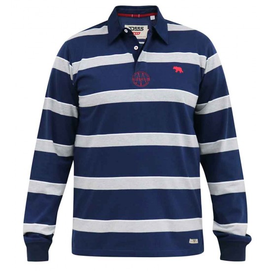 D555 Marshall Long Sleeve Polo - Navy