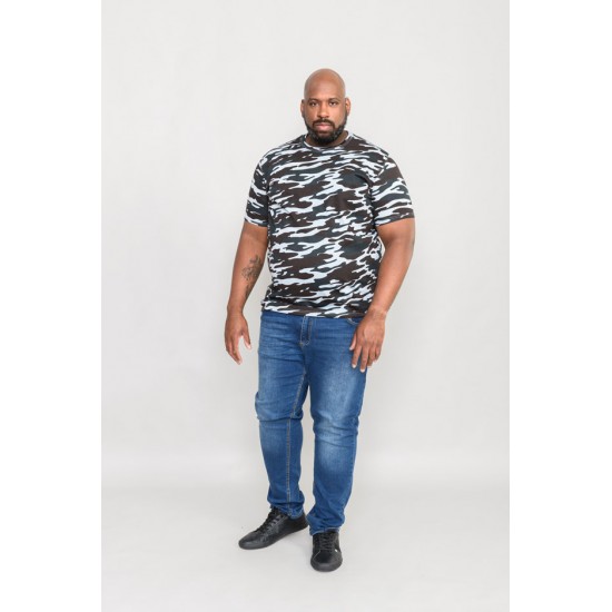 D555 Gaston Camouflage Print T-Shirt - Grey