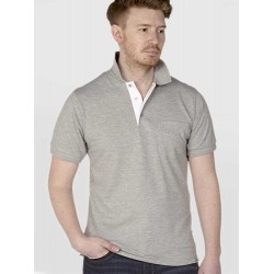 D555 Grant Pique Polo Shirt - Grey