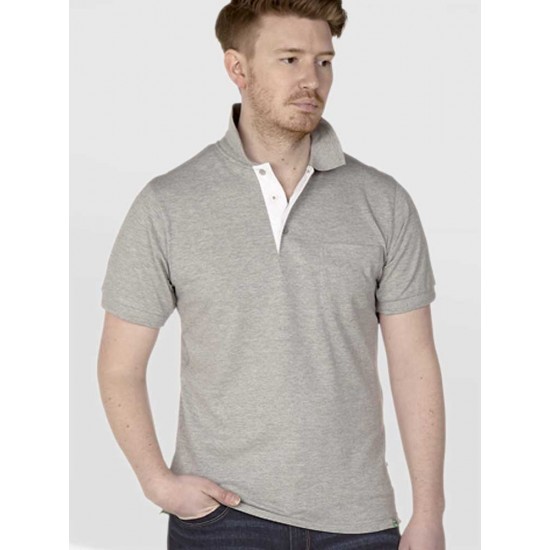 D555 GRANT FULLY COMBINED PIQUE POLO SHIRT GREY