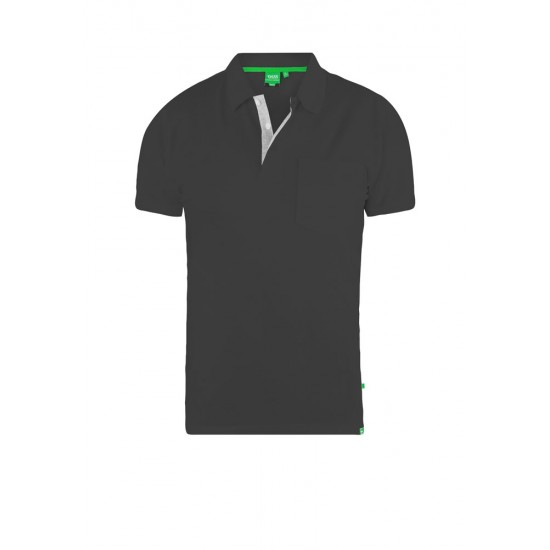 D555 GRANT FULLY COMBINED PIQUE POLO SHIRT BLACK D555 GRANT FULLY COMBINED PIQUE POLO SHIRT BLACK