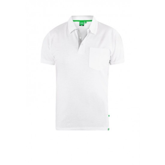 D555 Grant Pique Polo Shirt - White