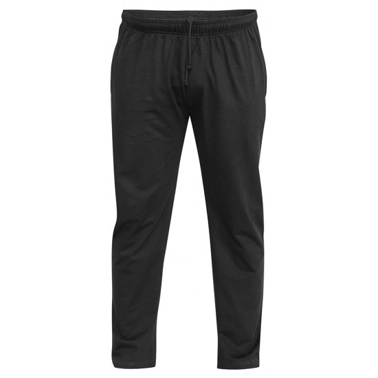 D555 Rory Lightweight Jogging Bottoms with Open Hem - Black