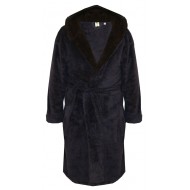 D555 Super Soft Dressing Gown with Hood - Navy