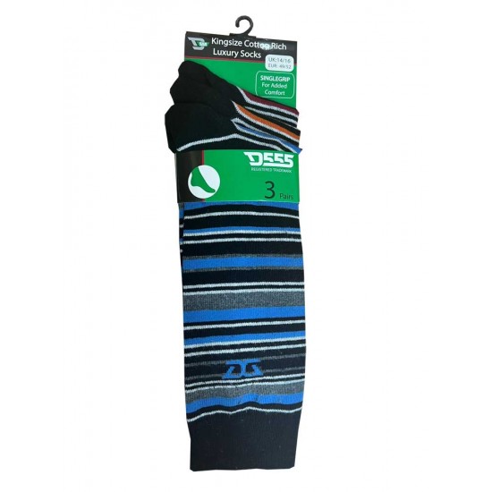 D555 Roxton Cotton Rich Luxury Stripe Socks