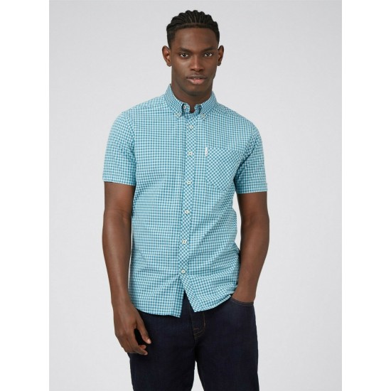 BEN SHERMAN EGGSHELL SIGNATURE GINGHAM S/S SHIRT - SIZE 3XL 5XL BEN SHERMAN EGGSHELL SIGNATURE GINGHAM S/S SHIRT - SIZE 3XL 5XL