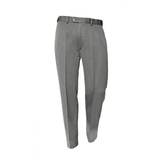 CARABOU "CAVALRY TWILL" EXPANDABLE WAIST MID GREY TROUSERS - SIZE 46R