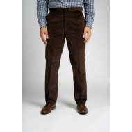 Carabou Countrywear Flat Front Cord Trouser - Brown