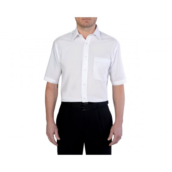 Double Two Classic Easy Care Short Sleeve Shirt - White