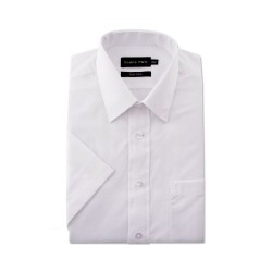 DOUBLE TWO CLASSIC EASY CARE SHORT SLEEVE SHIRT WHITE - SIZE 18"-23"