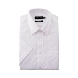 Double Two Classic Easy Care Short Sleeve Shirt - White