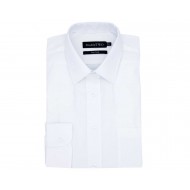 Double Two Classic Easy Care Long Sleeve Shirt - White