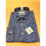 Double Two Lifestyle Pattern Long Sleeve Shirt - Navy