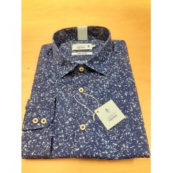Double Two Lifestyle Pattern Long Sleeve Shirt - Navy