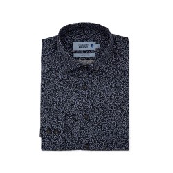 Double Two Lifestyle Pattern Long Sleeve Shirt - Black