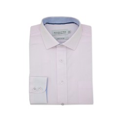 DOUBLE TWO L/S PALE PINK TWILL WEAVE SHIRT - SIZES   21" 