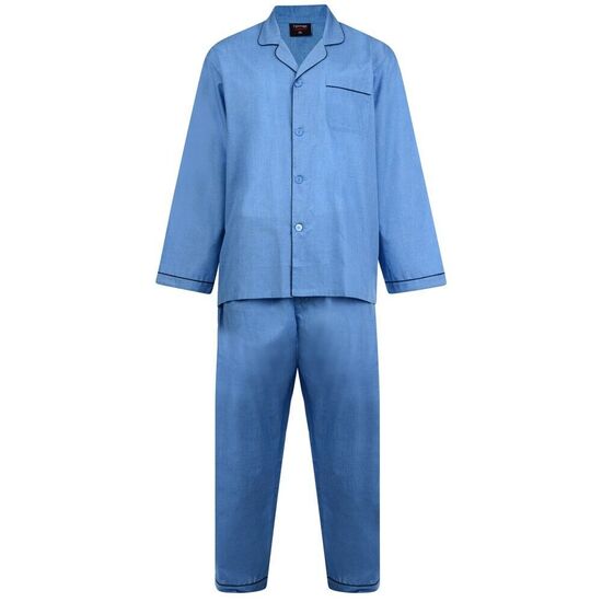 Espionage Plain Dyed Traditional Pyjama Set - Blue
