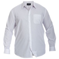 Espionage Plain Collar Long Sleeve Shirt - White
