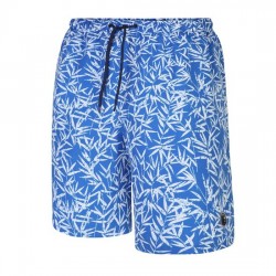 Espionage Bamboo Print Swim Shorts - Blue