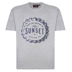 Espionage Sunset Print T-Shirt - Grey