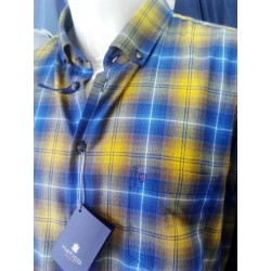 Hatico Quality Long Sleeve Shirt - Blue/Mustard