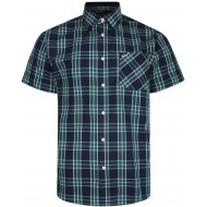 Kam Check Short Sleeve Shirt - Navy/Green
