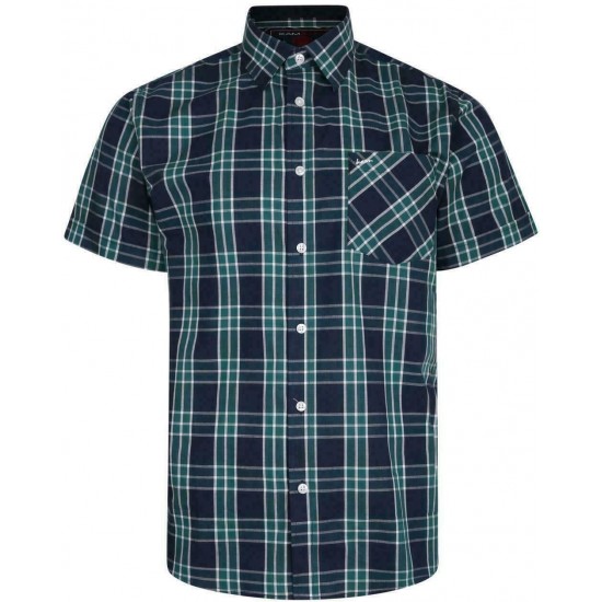 Kam Check Short Sleeve Shirt - Navy/Green