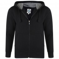 Kam Extra Tall Full Zip Hoodie - Black