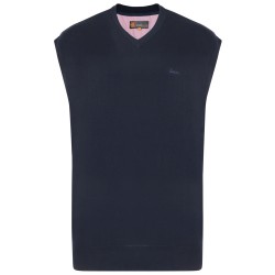 Kam V-Neck Knit Sleeveless Jumper - Navy