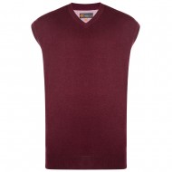 Kam V-Neck Knit Sleeveless Jumper - Wine