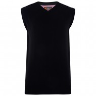 Kam V-Neck Knit Sleeveless Jumper - Black