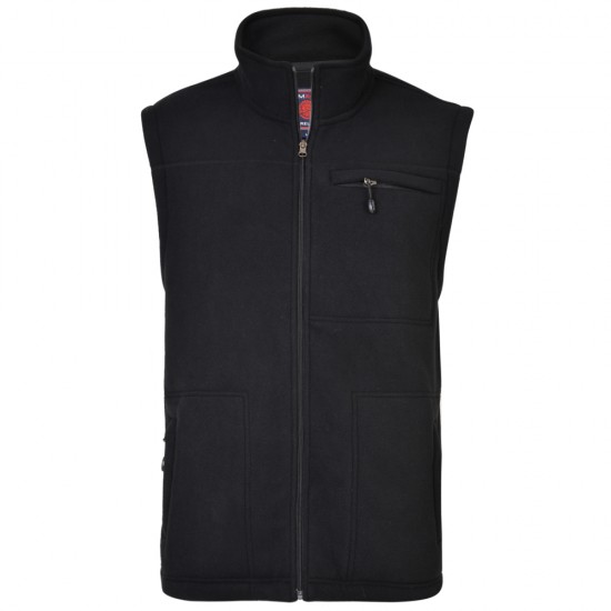 Kam Bonded Fleece Gilet - Black