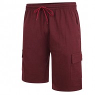 Kam Jersey Cargo Shorts - Burgundy