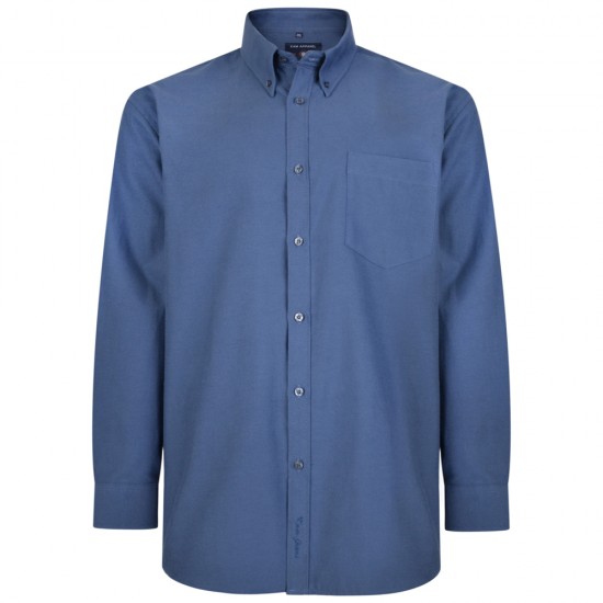 Kam Long Sleeve Oxford Shirt - Navy