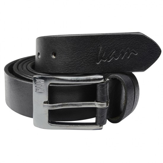 Kam 100% Leather Jeans Belt - Black