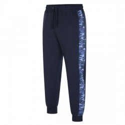 Kam Panelled Camo Jogging Bottoms - Navy