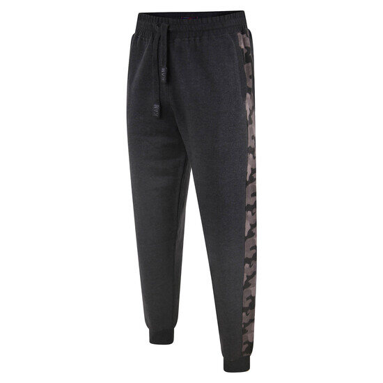 Kam Panelled Camo Jogging Bottoms - Charcoal