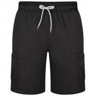 Kam Plain Cargo Swim Shorts - Black