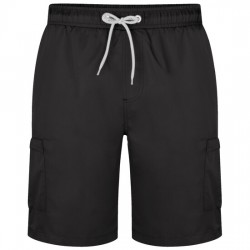 Kam Plain Cargo Swim Shorts - Black