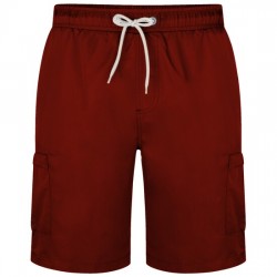 Kam Plain Cargo Swim Shorts - Burgundy