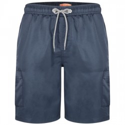 Kam Plain Cargo Swim Shorts - Navy