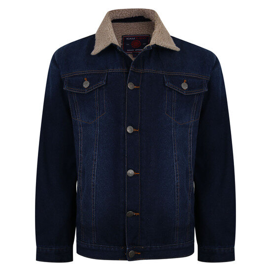 Kam Extra Tall Sherpa Lined Denim Jacket