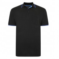 Kam Tipped Polo with Pocket - Black