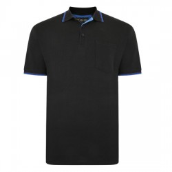 Kam Tipped Polo with Pocket - Black