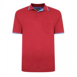 Kam Tipped Polo with Pocket - Burgundy