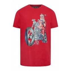 Kam Santa Biker Xmas T-Shirt - Red