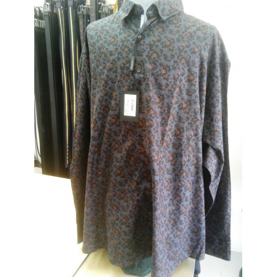 Lizard King Flower Pattern Long Sleeve Shirt - Black/Brown