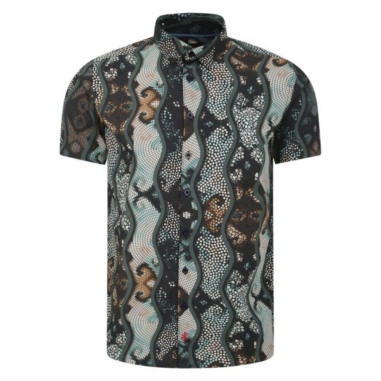 Lizard King Mosaic Print Shirt - Black