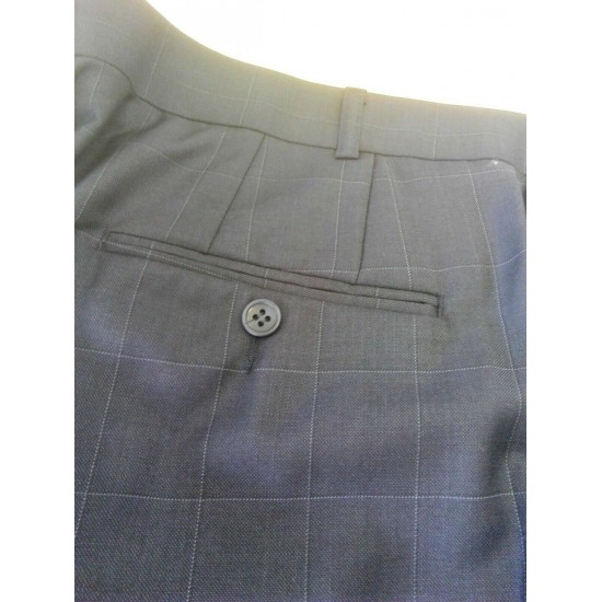 BROOK TAVERNER "MILLER" NAVY CHECK TROUSER - SIZE 48R 48" UNFINISHED BROOK TAVERNER "MILLER" NAVY CHECK TROUSER - SIZE 48R 48" UNFINISHED